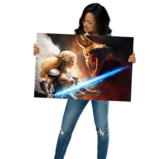 Archangel Zophiel Battles the Star of God Poster - Liane Zane Bookstore - 