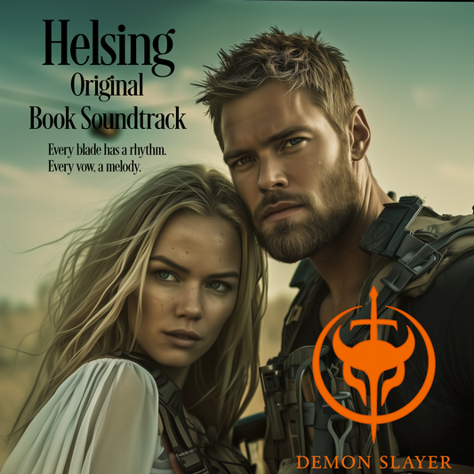 Album cover for 'Helsing Original Book Soundtrack' featuring a man and woman with a 'Demon Slayer' logo.
